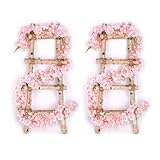 2 Piezas Guirnalda de Flores de Cerezo Artificiales, Flores Vides Flores Falsas Colgando, Vid Colgante Flores de Seda, Plantas Hiedra Rosa para Colgar en Bodas Hogar Oficina Arco Decoración