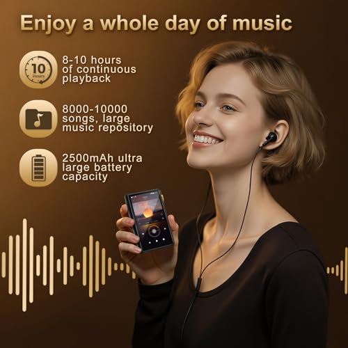 Image of 96GB HiFi MP3 Player with Bluetooth and WiFi, Lossless HiFi Audio Player, DSD256 /FLAC /ALAC Lossless Format Support, Built-in 64GB Memory, Expandable Up to 512GB