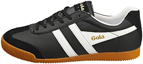 Gola Men's Harrier Leather Sneaker, Black/White/White, 11 | Image 4