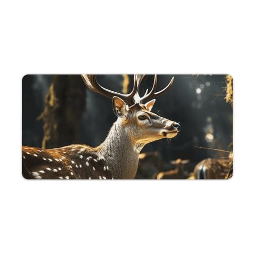 Tapis de souris de jeu imperméable grand format motif cerf