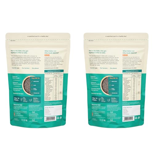 Image of Nourish You Raw & Whole Chia Seeds 1kg Combo Offer Value Pack| Dirt & Stone free | Gluten Free | Source of Calcium, Protein , Dietary Fibre & Antioxidant | Rich with Omega 3 & Zinc | Premium superfoods | 500g X Pack of 2 | Supports Weight Management