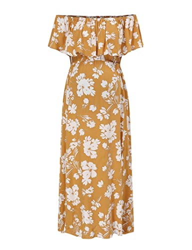 Image of Maternity Dress Women's Off Shoulder Split A Line Casual Maxi Dress Photography Dress for Babyshower