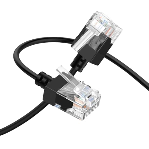 Thzzhnno D&uuml;nn RJ45 Cat6A Ethernet Kabel 1M, Ultraflexibles LAN Ethernet Kabel, High Speed 10Gbps 550MHz UTP Netzwerkkabel, Patchkabel f&uuml;r Router, Modem, Xbox, Laptop, Server