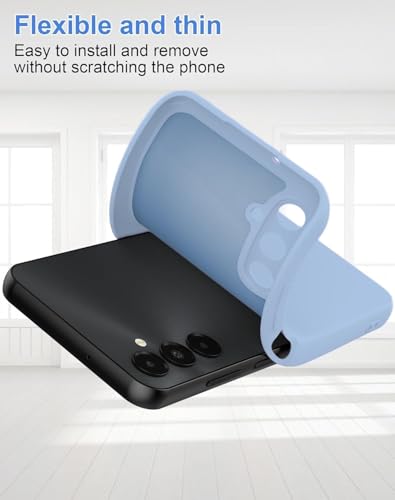 Image of DIZORO Microfiber Candy Case Compatible for Samsung A15 5G Smooth Touch Cushion Liquid Soft Silicone Gel Rubber Phone Cases Non-Slip Full Body Protective Shockproof Back Cover (Sierra Blue.)