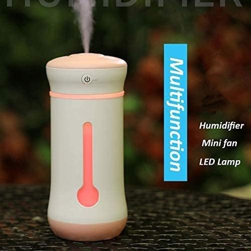 3 in 1 Ultrasonic Air Humidifier 300ml Mini Aroma Diffuser with USB Fan and Mini Night Light for Home Car Office air Filtration