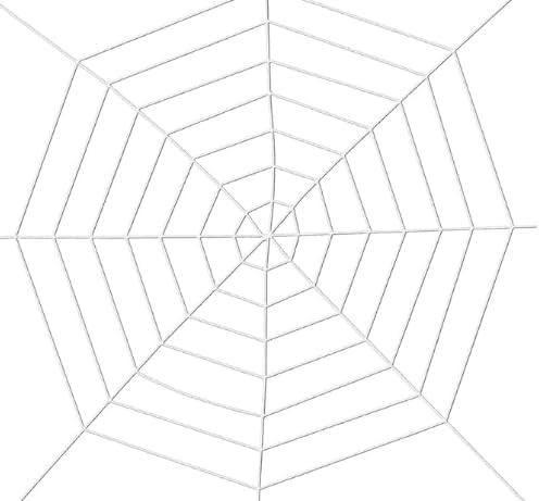 蜘蛛の巣 ハロウィンデコレーション、9コイル ホワイト 大きなクモの巣 直径8フィート、怖いお化け屋敷 屋外壁装飾 ハロウィンパーテ