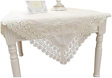 Amazon 洋式の田園はテーブル クロス テーブル クロス レースのテーブル クロス 白色のレースの茶卓の布 田園蓋の布 テレビの布を刺繍します 100 150 テーブルクロス オンライン通販