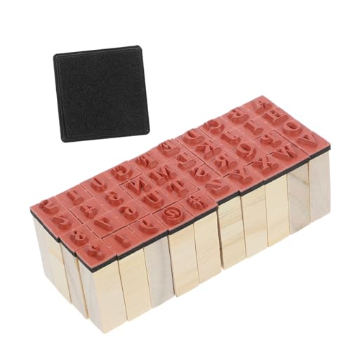 LOORGVEL 40個 入り多機能木製アルファベットスタンプ 小型で持ち運び便利 カードやクラフト用 日記や手帳装飾に