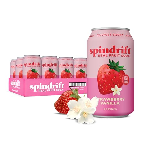 Spindrift Soda "Strawberry Shortcake" Strawberry Vanilla Soda with Real Squeezed