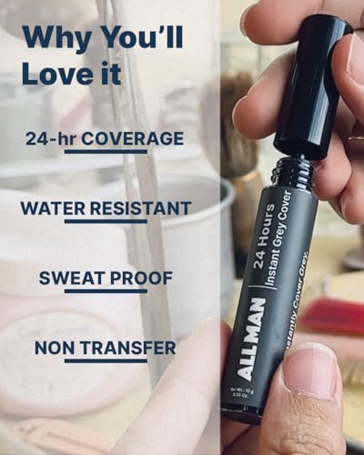 Image of ALL MAN 24-Hours Instant Grey Cover, Temporarily Cover Grey Hair, Sweat & Waterproof | Beard & Short Hair | 10g