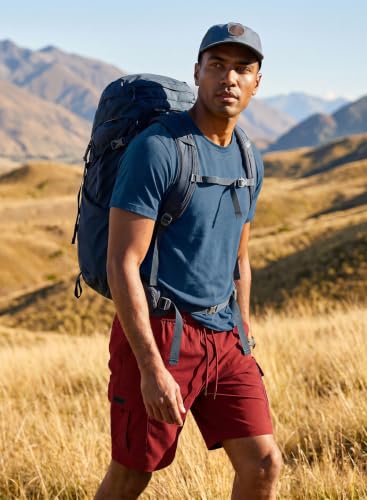 Image of JMIERR Men's Casual Stretch Cargo Shorts | Drawstring Elastic Waist, Multi Pockets, Summer Work Short, Classic