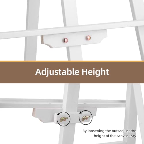 Image of Falling in Art Adjustable Wooden Easel Stand for Painting&Display, White