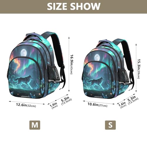ALAZA Green Glare Wolf Large Backpacks Travel Laptop Daypack School Book Bag for Men Women Teens Kids4