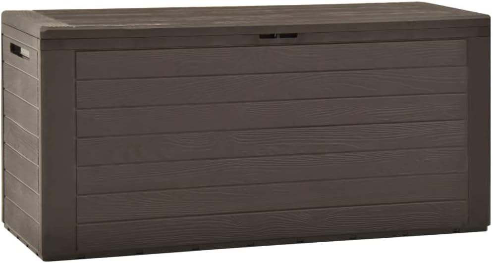 Patio Storage Box,Outdoor Toy Box,Outdoor Cushion Storage,Pool Storage,Outdoor Towel Storage,for Patio Furniture, Pillows, Pool Supplies, Garden Tools, Brown 45.7"x17.3"x21.7"