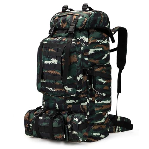 Kabxhueo Mochila de Senderismo 80L - 100L Impermeable Mochila de Montaña y Trekking con Bolso de Hombro Desmontable Grande Tácticas Militar Mochilas para Hombre Mujer Viajes Montañismo Camping,APU
