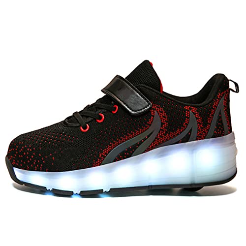 Light Up Shoes Led Roller Skate Shoes Wheels Boys Girls Sneakers, Kids Led Light Up Shoes Usb Charging Flashing Sneakers Unisex for Festivals, Thanksgiving, Christmas, New Year(Size:US 13,Color:Black)2