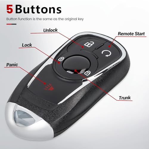 Image of Beefunny Keyless Entrty Smart Key Fob Replacement for Buick Enclave 2020-2024 Encore GX Key Remote Fob 433MHz ID46 Chip FCC ID:HYQ4ES P /N:13530511 (1)