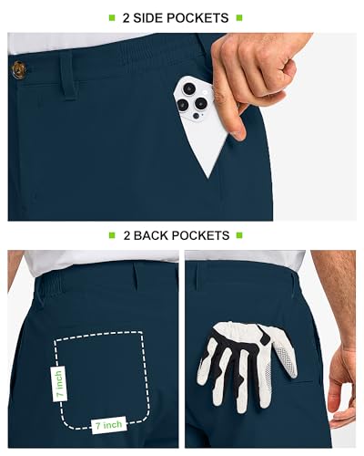 33,000ft Men's Golf Shorts 9" Dry Fit Stretch Golf Short UPF 50+ Lightweight Flat Front Golf Shorts with Pockets4