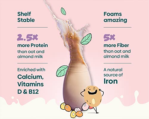 Bamnut Milk Airy | 2.5X More Protein Than Oat & Almond Milk, 80 Cal Per Serving| Unsweetened, Shelf-Stable Plant-Based Milk | Vegan, Non-Dairy 33.8 Fl Oz - (Pack Of 6) By Whatif Foods #TOP2