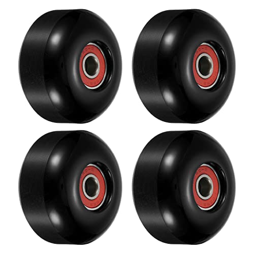 PATIKIL 52mm Skateboard Wheel with Bearings ABEC-9, 4 Pack Street Wheels for Skateboards Cruiser Wheel Replacement 95A, Black Red