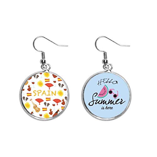 Pendientes de sandía flamencos bisutería verano lóbulo