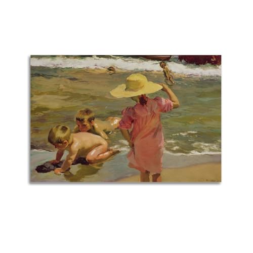 Toile Children at The Seashore Sorolla décoration murale salon 50x75