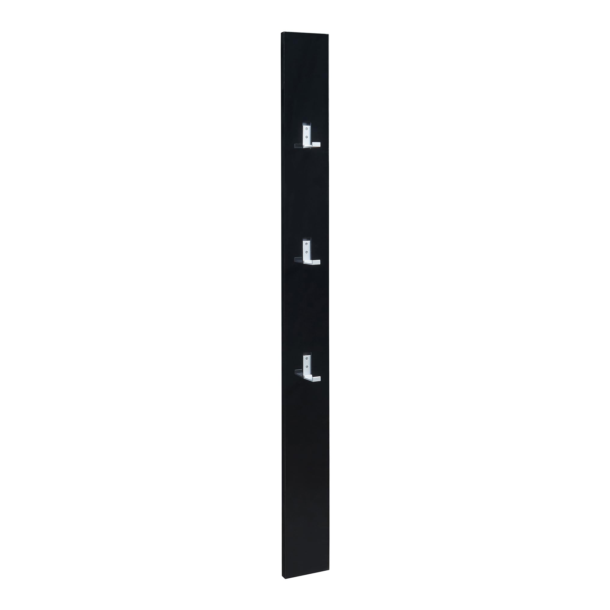 [en.casa] Appendiabiti da Parete con 3 Ganci Pieghevoli Pannello Attaccapanni da Ingresso Corridoio 165 x 15 x 2,5 cm - Nero