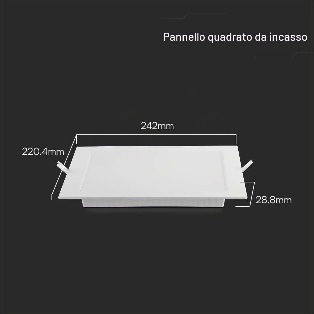 V-TAC VT-61018 Mini pannello led 18W pannello montaggio ad incasso quadrato 110lm/w luce bianco naturale 4000K - 10487