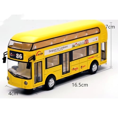 Image of DARVICE Diecast Metal London Double Decker Bus Scale Model Alloy Diecast Metal Bus with Light Sound Openable Door Pullback Toy Bus for Kids Best Gifts Toys for Boys