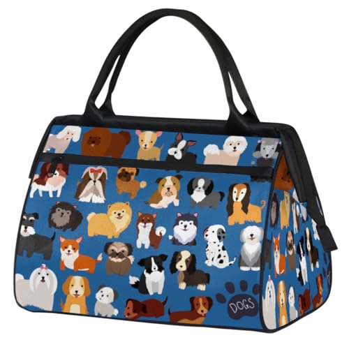 Borsone da viaggio con cane carino per donne e uomini 24 l borsa per il fine settimana per cuccioli di cane sportiva tote palestra weekend Colore 24L UK Organizer per borse