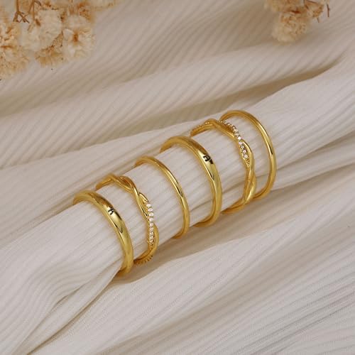 JSJOY Valentines Day Gifts for Her Initial Rings for Women Non Tarnish Signet Ring Set Stackable Letter A-Z Rings Dainty Gold Twisted Engagement Rings Birthday Wedding Gifts3