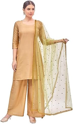 Studio Shringaar Women's Net sequence Embroidered Full Size Dupatta