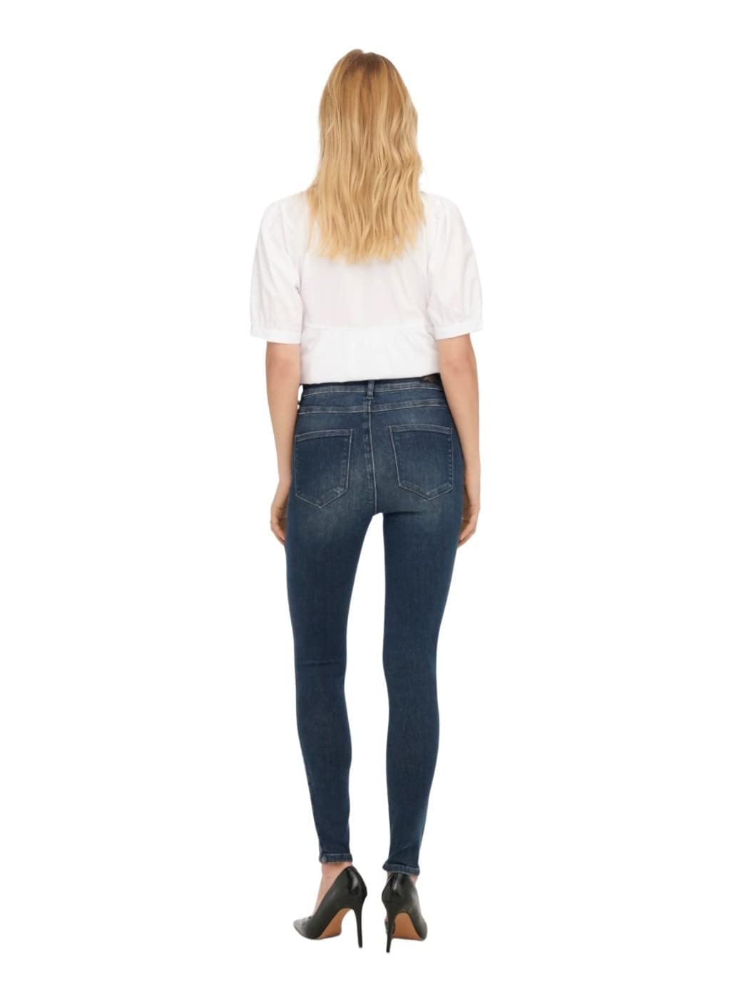 ONLY Women's ONLMILA HW SK ANK DNM BJ407 NOOS Jeans, Blue Black Denim, 30/32
