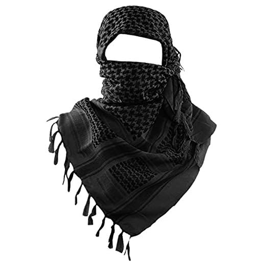 MAGNIVIT Cotton Keffiyeh Tactical Desert Scarf Wrap Shemagh Head Neck Arab Scarf Black