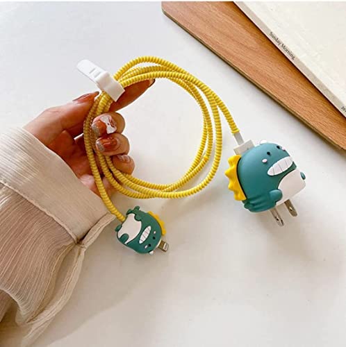 Laprite-Cartoon-3D-Design-Protective-Case-for-18W-20W-iPhone-14-13-12-11-Pro-Max-Fast-Charging-Cable-Adapter-Charger-Cute-Cartoon-Lightning-Data-Cable-Case-for-iPhone-Charger-Cute-Dinosaur
