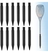12 PCS Plastic Ground Spikes Stakes,8.26 Inch in Length Solar Lights Spikes Replacement Premium A...