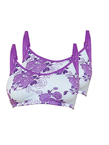 Image of Inner Sense Organic Cotton Bamboo Nursing Bra for Women I Non Padded Feeding Bra with Keyhole Back and Wire Free I Maternity Innerwear with Full Coverage (Combo Pack)