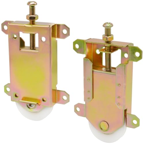 Sliding Mirror Closet Door Rollers Replacement Hardware Fits Contractors Part #W8020C Wardrobe Doors Wheels 2-1/2 Vertical H.C. 1-1/2 Nylon Concaved Ball Bearing Wheel 2 Pack