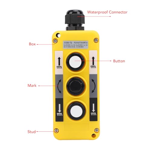 Interruptor de botón de grúa AC250V con 3 botones para estación de control de polipasto 2