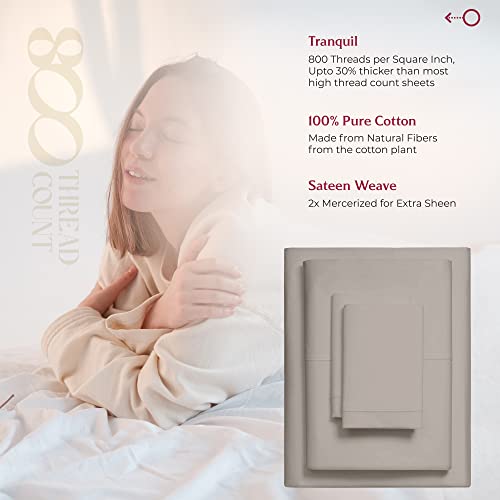 Mayfair Linen Rv Short Queen 100% Cotton Sheets Set - 4 Piece Taupe Bed Sheets For Rv Queen Size Bed, Long Staple Cotton, Sateen Weave For Soft And Silky Feel, Fits Mattress Upto 16'' Deep Pocket #TOP2