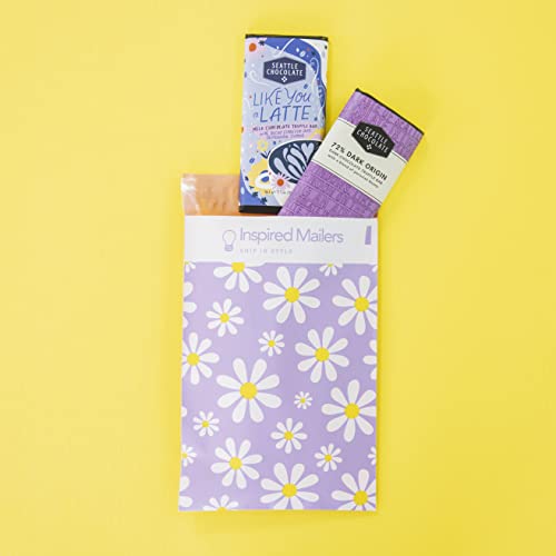 Image of Inspired Mailers - Poly Mailers 6x9-100 Pack - Purple Daisies - Small Shipping Bags - Polymailers 6x9 - Small Package Bags - 6x9 Mailing Bags for Shipping - 6x9 Mailers