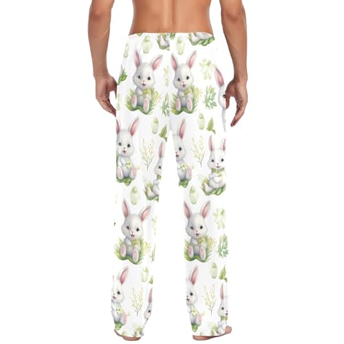 Men's Sleepwear Easter Bunny Rabbit Eggs Cotton Pajama Pants for Men S 213431144