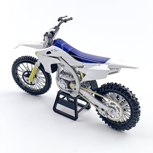 Modelo Motocicleta de Motocross 1:12 Blanco miniatura 5