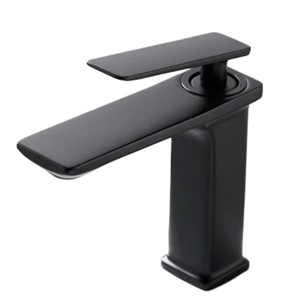 Robinet de lavabo en laiton mitigeur de salle de bains noir mat 0432