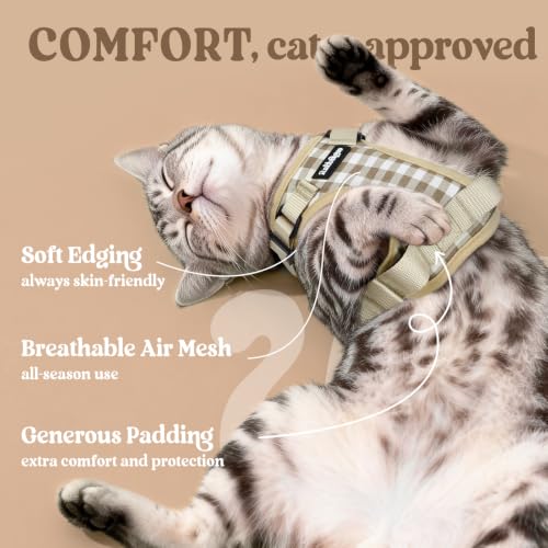 Image of rabbitgoo Cat Harness and Leash Set, Escape Proof Vest, Foamy Coffee