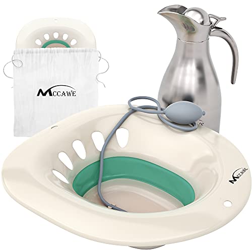 Sitz Bath for Toilet Seat with FlusherFoldable Sitz Bath for Pre and
