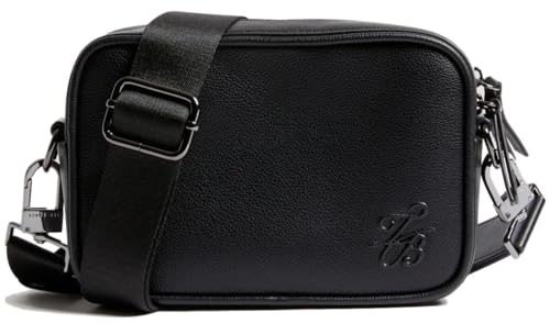 Sac à bandoulière Ted Baker Script noir en similicuir avec logo pour homme