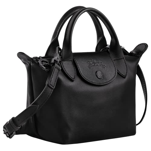 Longchamp 'Le Pliage X-Small Xtra Leather Top Handle Tote Shoulder Bag, Black2