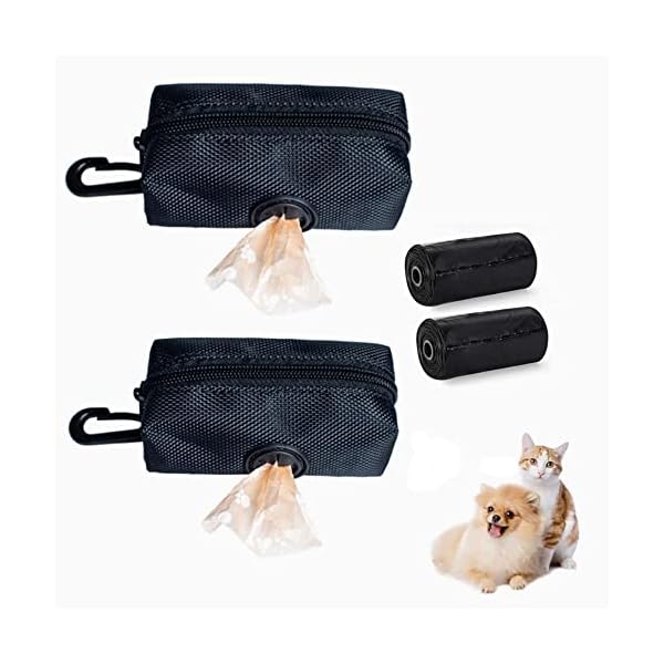 2 Pack Dog Waste Bag Dispenser, Pet Dog Waste Bag Dispenser Leash Attachment – Fits Any Dog Leashwith -2 Roll of Pick-up Bags(Black) 2 Pack Dog Waste Bag Dispenser, Pet Dog Waste Bag Dispenser Leash Attachment – Fits Any Dog Leashwith -2 Roll of Pick-up Bags(Black)