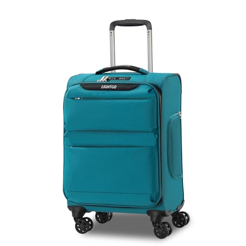 LIGHTGO 20-Inch Softshell Carry-On Luggage with Spinner Wheels